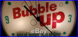 Vintage 1961 Pam Bubble Up Soda Light Up Clock Advertising Sign