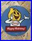 Vintage-1962-Esso-Gasoline-Happy-Motoring-12-Inch-Porcelain-Enamel-Sign-01-lsn