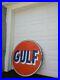 Vintage-1962-GULF-Oil-Sign-42-Diameter-PICK-UP-ONLY-item-01-ili