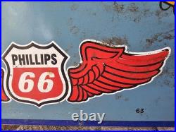 Vintage 1963 Dated Phillips Jetsons 12.5 Porcelain Sign Car Gas Oil Truck