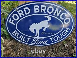 Vintage 1966 Ford Porcelain Sign Old Bronco Truck Engine Motor Car Dealer Sales Vintage 1966 Ford Porcelain Sign Old Bronco Truck Engine Motor Car Dealer Sales