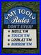 Vintage-1970-s-My-Tool-Rules-Porcelain-Garage-Sign-12-X-9-1-2-01-dgb