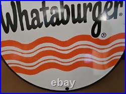 Vintage 1970's Whataburger Porcelain Sign Fast Food Restaurant Fries 12 Texas Vintage 1970's Whataburger Porcelain Sign Fast Food Restaurant Fries 12 Texas
