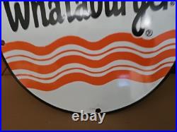 Vintage 1970's Whataburger Porcelain Sign Fast Food Restaurant Fries 12 Texas Vintage 1970's Whataburger Porcelain Sign Fast Food Restaurant Fries 12 Texas