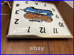 Vintage 1970s BENDIX STOP SHOP Brakes Clock FUNCTIONAL! 15.5 square advertising