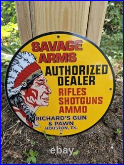 Vintage 1972 Savage Arms Richard's Pawn Authorized Dealer Sign Rifles, Ammo 12 Vintage 1972 Savage Arms Richard's Pawn Authorized Dealer Sign Rifles, Ammo 12