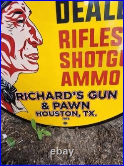 Vintage 1972 Savage Arms Richard's Pawn Authorized Dealer Sign Rifles, Ammo 12 Vintage 1972 Savage Arms Richard's Pawn Authorized Dealer Sign Rifles, Ammo 12