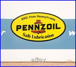 Vintage 1973 PENNZOIL Welcome to our Service Department SIGN Metal 24 x 18