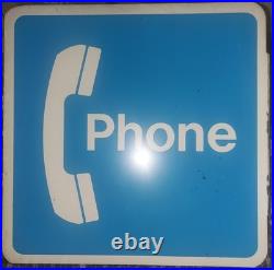 Vintage 1980s double sided metal payphone sign Vintage 1980s double sided metal payphone sign