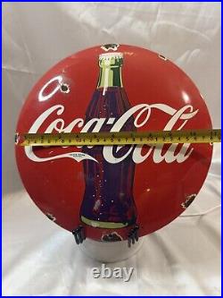 Vintage 1990 Coca-Cola Classic Red Metal Button Sign 12 The Good Old Times