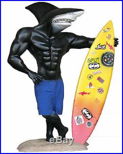 Vintage 1990 life Size Maui and Sons Sharkman Shark Surfer With Surfboard