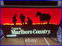 Vintage 1990s Marlboro Cigarettes Country Store Cowboy Neon Advertising Sign