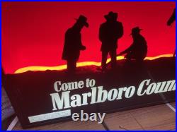 Vintage 1990s Marlboro Cigarettes Country Store Cowboy Neon Advertising Sign