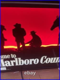 Vintage 1990s Marlboro Cigarettes Country Store Cowboy Neon Advertising Sign