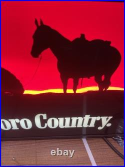 Vintage 1990s Marlboro Cigarettes Country Store Cowboy Neon Advertising Sign