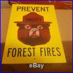 Vintage 1991 Smokey the Bear Sign Prevent Forest Fires Parks Wildfire Dept (A2)