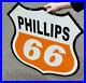Vintage-30in-Phillips-66-Gasoline-Porcelain-Metal-Sign-Gas-orange-White-2-sided-01-kr
