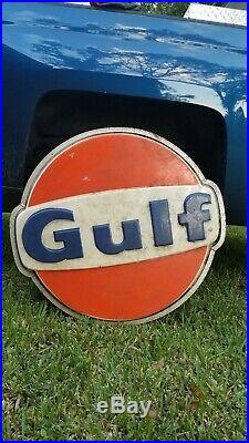 Vintage 32X34X6 Gulf Gas Oil Light Sign