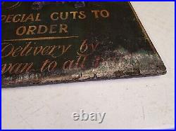 Vintage 35 Royal Aberdeen Butchery Co. Wood Butcher Bull Relief Trade Sign