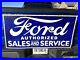 Vintage-48-Ford-Dealer-Porcelain-Double-Sided-Advertising-Sign-Gas-Oil-01-ohx