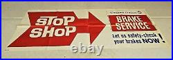 Vintage 48x20 United Delco Brake Service Advertising Poster Shop Sign NOS