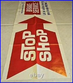 Vintage 48x20 United Delco Brake Service Advertising Poster Shop Sign NOS