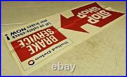 Vintage 48x20 United Delco Brake Service Advertising Poster Shop Sign NOS