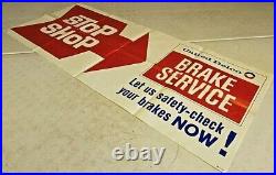 Vintage 48x20 United Delco Brake Service Advertising Poster Shop Sign NOS