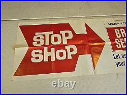 Vintage 48x20 United Delco Brake Service Advertising Poster Shop Sign NOS