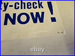 Vintage 48x20 United Delco Brake Service Advertising Poster Shop Sign NOS