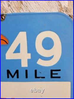 Vintage 49 Mile Scenic Drive Porcelain Sign Old San Francisco Golden Gate Bridge