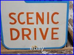 Vintage 49 Mile Scenic Drive Porcelain Sign Old San Francisco Golden Gate Bridge