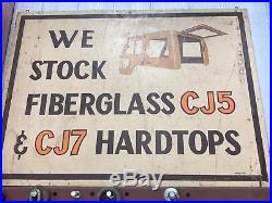Vintage 4wd Hardware Signs Sign Jeep Fiberglass Body Columbiana Ohio Cj5 Cj7