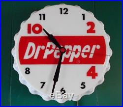 Vintage 50's DR. PEPPER -10-2-4 Advertising Clock Lighted Sign Soda Pop Rare