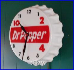 Vintage 50's DR. PEPPER -10-2-4 Advertising Clock Lighted Sign Soda Pop Rare