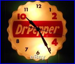 Vintage 50's DR. PEPPER -10-2-4 Advertising Clock Lighted Sign Soda Pop Rare