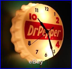 Vintage 50's DR. PEPPER -10-2-4 Advertising Clock Lighted Sign Soda Pop Rare