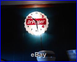 Vintage 50's DR. PEPPER -10-2-4 Advertising Clock Lighted Sign Soda Pop Rare