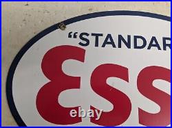 Vintage'56 Esso Standard Porcelain Gas Stationsign Pump Now Exxon Mobil