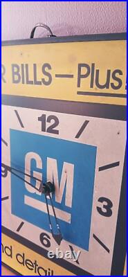 Vintage 60s 70s Original GM Dealership Sign Clock Display Double Sided Chevrolet Vintage 60s 70s Original GM Dealership Sign Clock Display Double Sided Chevrolet