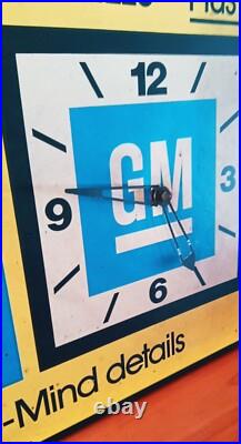 Vintage 60s 70s Original GM Dealership Sign Clock Display Double Sided Chevrolet Vintage 60s 70s Original GM Dealership Sign Clock Display Double Sided Chevrolet