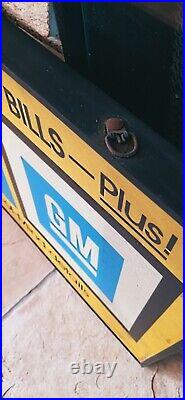 Vintage 60s 70s Original GM Dealership Sign Clock Display Double Sided Chevrolet Vintage 60s 70s Original GM Dealership Sign Clock Display Double Sided Chevrolet