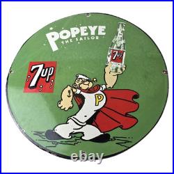 Vintage 7 Up Soda Sign Advertisement Piggly General Store Porcelain Gas Sign