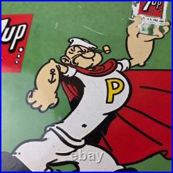 Vintage 7 Up Soda Sign Advertisement Piggly General Store Porcelain Gas Sign