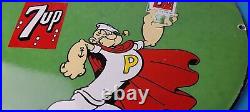 Vintage 7 Up Soda Sign Advertisement Piggly General Store Porcelain Gas Sign