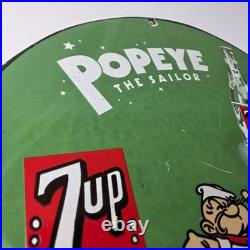 Vintage 7 Up Soda Sign Advertisement Piggly General Store Porcelain Gas Sign