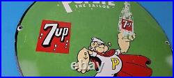 Vintage 7 Up Soda Sign Advertisement Piggly General Store Porcelain Gas Sign