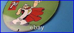 Vintage 7 Up Soda Sign Advertisement Piggly General Store Porcelain Gas Sign