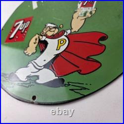 Vintage 7 Up Soda Sign Advertisement Piggly General Store Porcelain Gas Sign