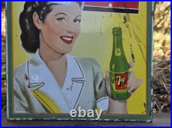 Vintage 7up Porcelain Advertising Porcelain Sign 12 X 8 Coke, Pepsi